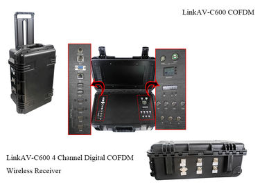 Bộ thu COFDM HDMI CVBS H.264 với Pin &amp; Màn hình Mã hóa AES256 DC 12V