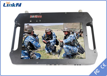 Máy nhận COFDM HDMI CVBS với pin và màn hình màu Độ nhạy cao ăng-ten kép AES256 DC 12V
