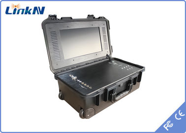 Bộ thu video COFDM chiến thuật của cảnh sát quân sự với pin &amp; màn hình 15,6 inch Mã hóa AES256 Độ trễ thấp
