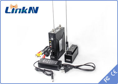 Bộ phát video chiến thuật đeo trên người Phạm vi dài COFDM QPSK HDMI &amp; CVBS AES256 Mã hóa Pin được cung cấp năng lượng