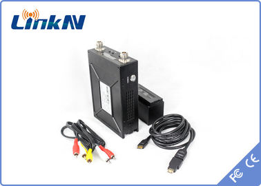 LKAV1506 Máy phát video cảnh sát chạy pin tầm xa COFDM HDMI &amp; CVBS H.264 Tiếp trì thấp AES256
