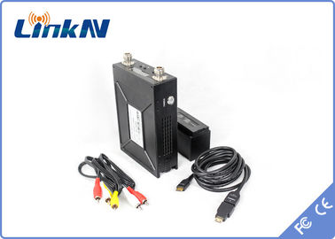 Bộ phát video cảnh sát chạy bằng pin tầm xa COFDM QPSK HDMI &amp; CVBS H.264 Độ trễ thấp AES256