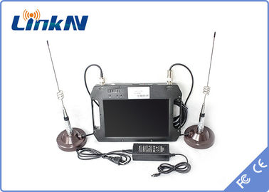 Máy nhận COFDM HDMI CVBS với pin và màn hình màu Độ nhạy cao ăng-ten kép AES256 DC 12V