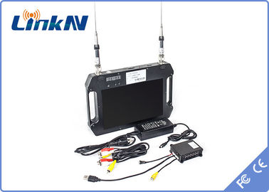 Bộ thu video COFDM cầm tay quân sự Màn hình LCD 10.1 inch Tiếp nhận đa dạng ăng ten kép AES256
