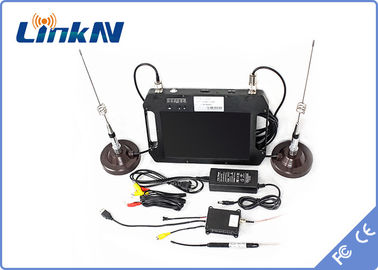 Máy thu COFDM FHD với pin và màn hình màu Độ nhạy cao ăng-ten kép AES256 DC 12V