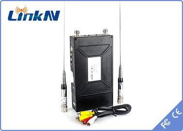 Bộ phát video chiến thuật Manpack Điều chế COFDM H.264 chạy bằng pin HDMI &amp; CVBS AES256 Mã hóa liên lạc nội bộ hai chiều
