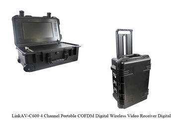 Bộ thu video COFDM HDMI CVBS với pin và màn hình hỗ trợ ghi HDD &amp; TF Card
