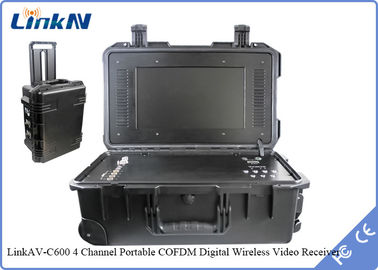 Bộ thu video COFDM chiến thuật quân sự với pin &amp; màn hình Mã hóa AES256 Độ nhạy cao 106dBm @ 2MHz