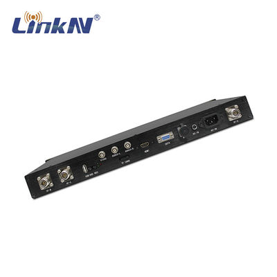Bộ thu COFDM chiến thuật Quân sự 1U Giá đỡ HDMI CVBS SDI AES256 Mã hóa Anten kép